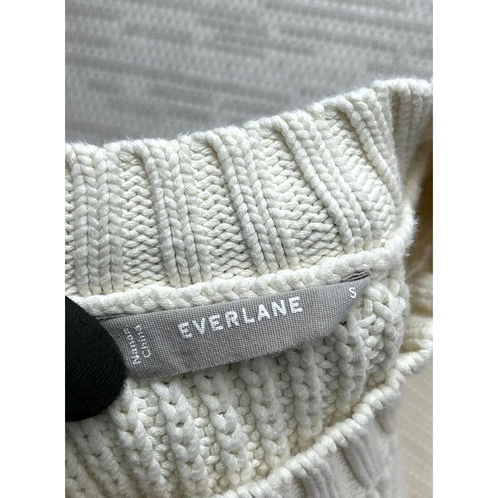 Everlane Everlane Sweater Womens Small Ivory Cotton Knit Pullover Size S / US 4 / IT 40 - 3 Thumbnail