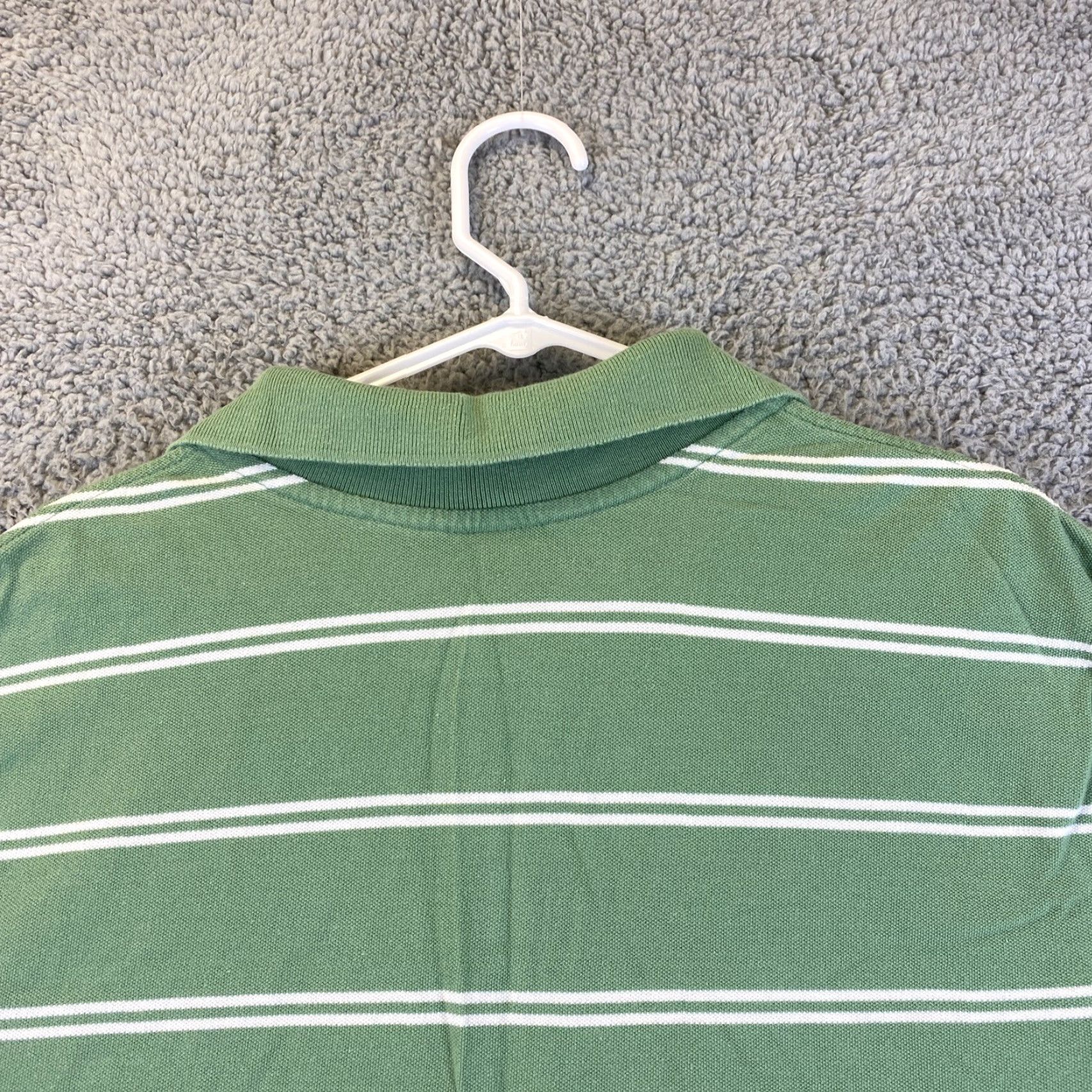 Merona Merona Men Polo Shirt Striped Short Sleeve Green XL 43-16 Casual Golf Knit 60/40 Cotton Polyester Size US XL / EU 56 / 4 - 7 Thumbnail