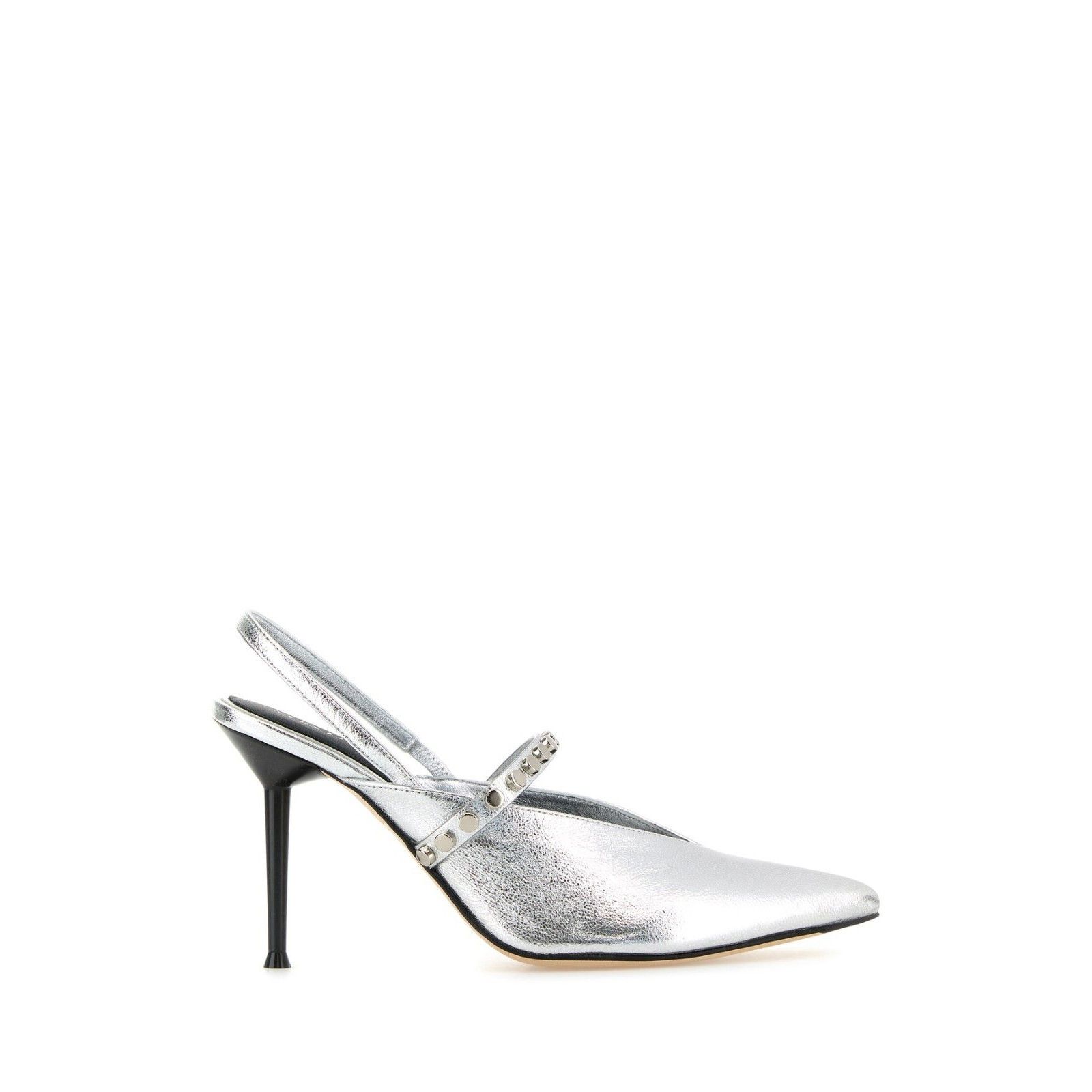 Alexander McQueen ALEXANDER MCQUEEN Revel Stud Silver Leather 90mm Heel Pumps Size US 10 / IT 40 - 5 Thumbnail