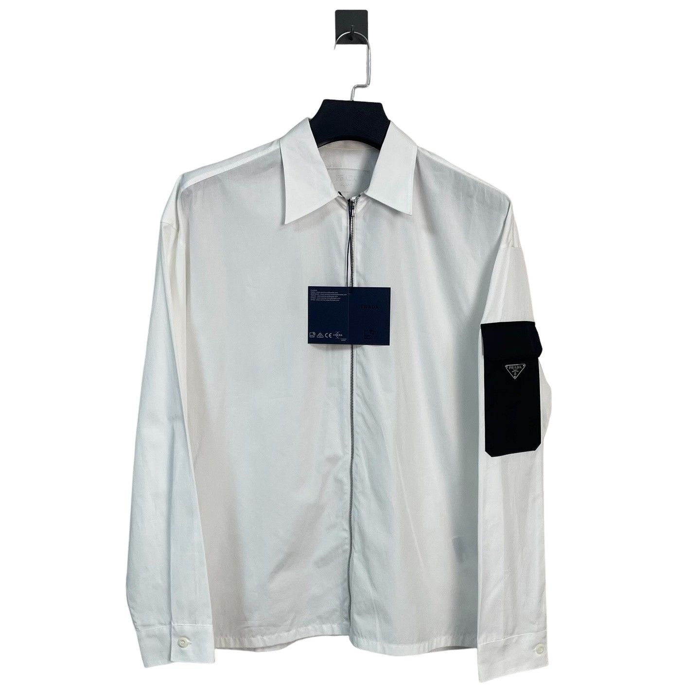 Prada Prada Zip Front Triangle Logo Shirt Size S Size US S / EU 44-46 / 1 - 1 Thumbnail