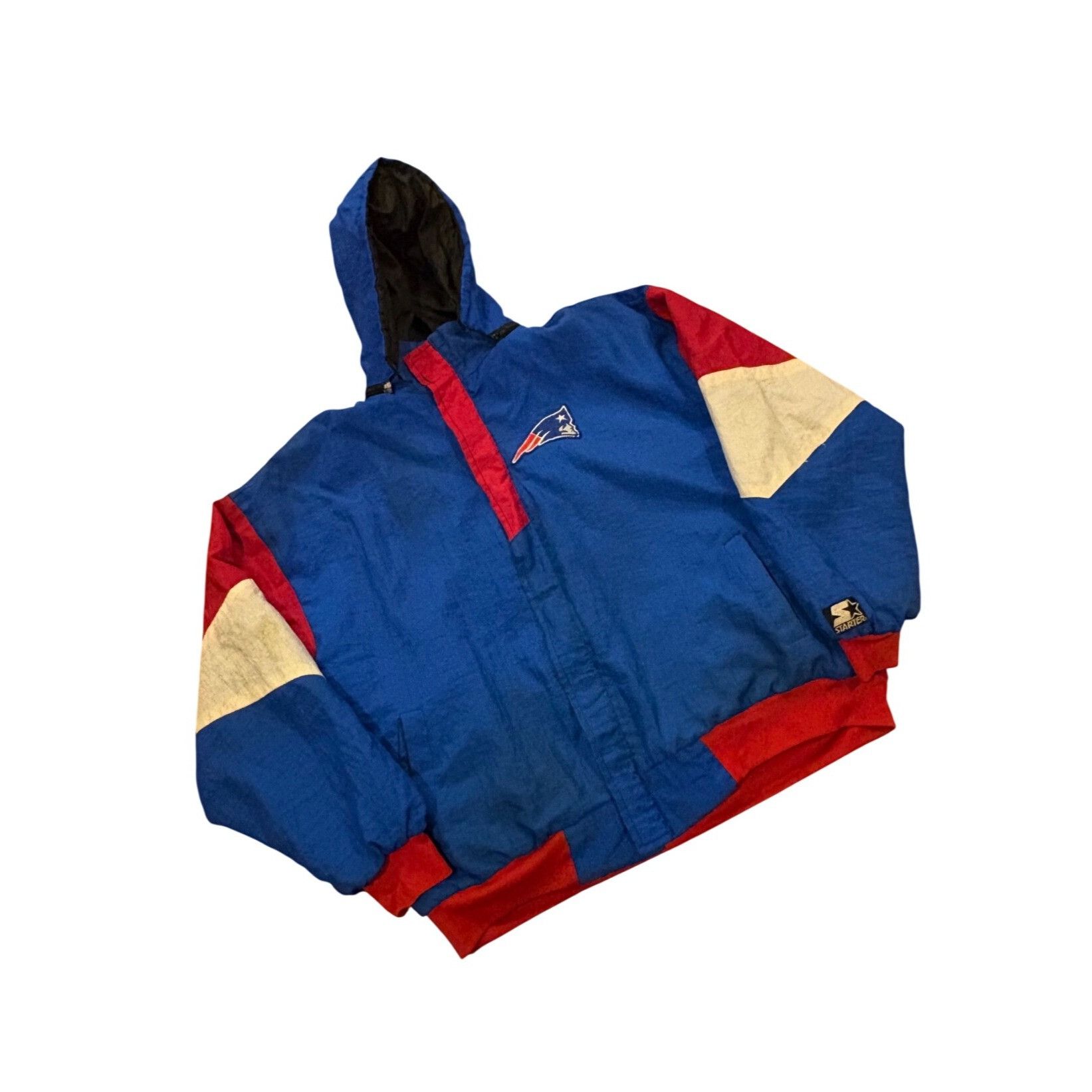 Starter Vintage 90s Starter New England Patriots NFL Hooded Puffer J Size US XL / EU 56 / 4 - 3 Thumbnail