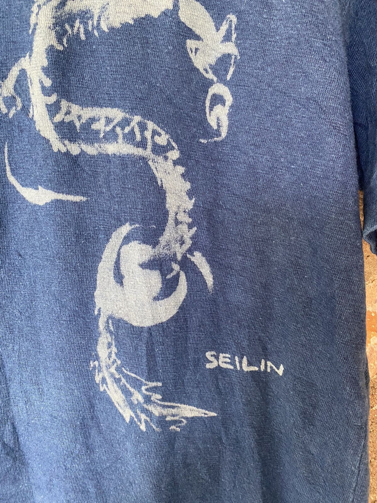 Blue Blue Japan 1990s Blue Blue Japan Okura Seilin Dragons indigo tee Size US M / EU 48-50 / 2 - 4 Thumbnail