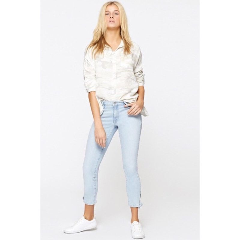 Sanctuary Sanctuary Lead Camo Tomboy Shirt Grey Roll Tab Sleeve Shirt Size L / US 10 / IT 46 - 5 Thumbnail