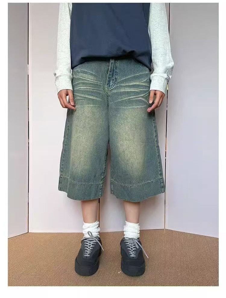 Vintage Men's American street style washed distressed denim shorts Size US 32 / EU 48 - 1 Thumbnail