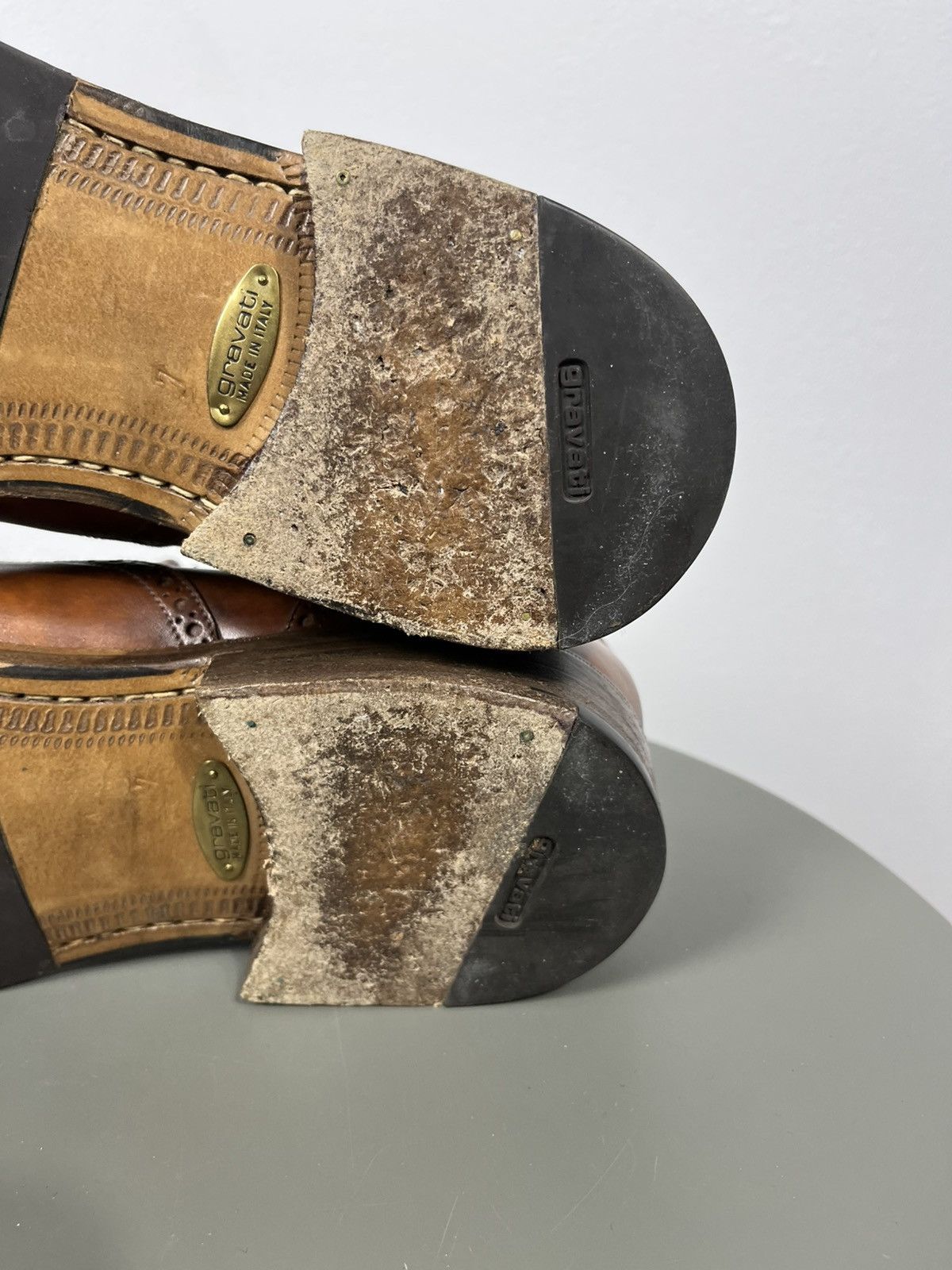 Gravati Gravati Brown Leather Brogue Slip On Dress Shoes US 7 EU 40 Size US 7 / EU 40 - 13 Thumbnail