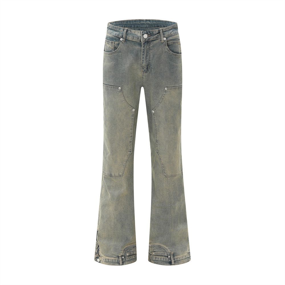 Japanese Brand Men's hippie trend patchwork distressed washed flared jeans Size US 32 / EU 48 - 1 Thumbnail