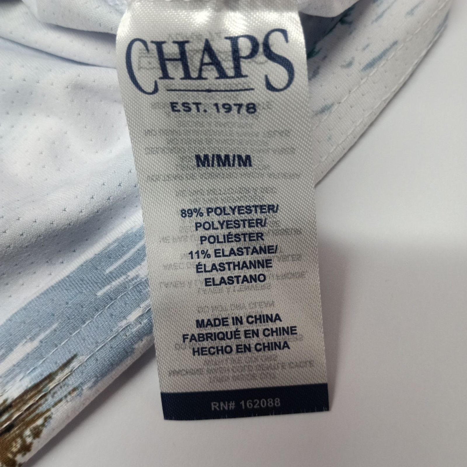 Chaps Chaps Printed Golf Polo Shirt Men's Size M White Stretch Size US M / EU 48-50 / 2 - 7 Thumbnail