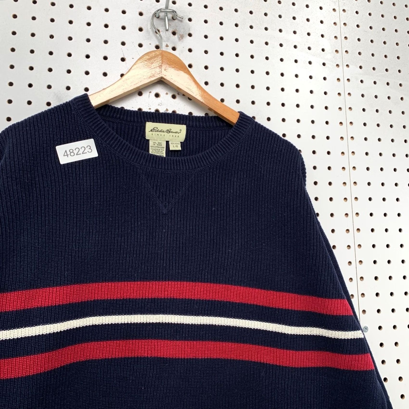 Eddie Bauer VINTAGE Eddie Bauer Knit Sweater Mens M Blue Striped Punk Mall Ribbed Pullover Shirt/ Sweater Size US M / EU 48-50 / 2 - 7 Thumbnail