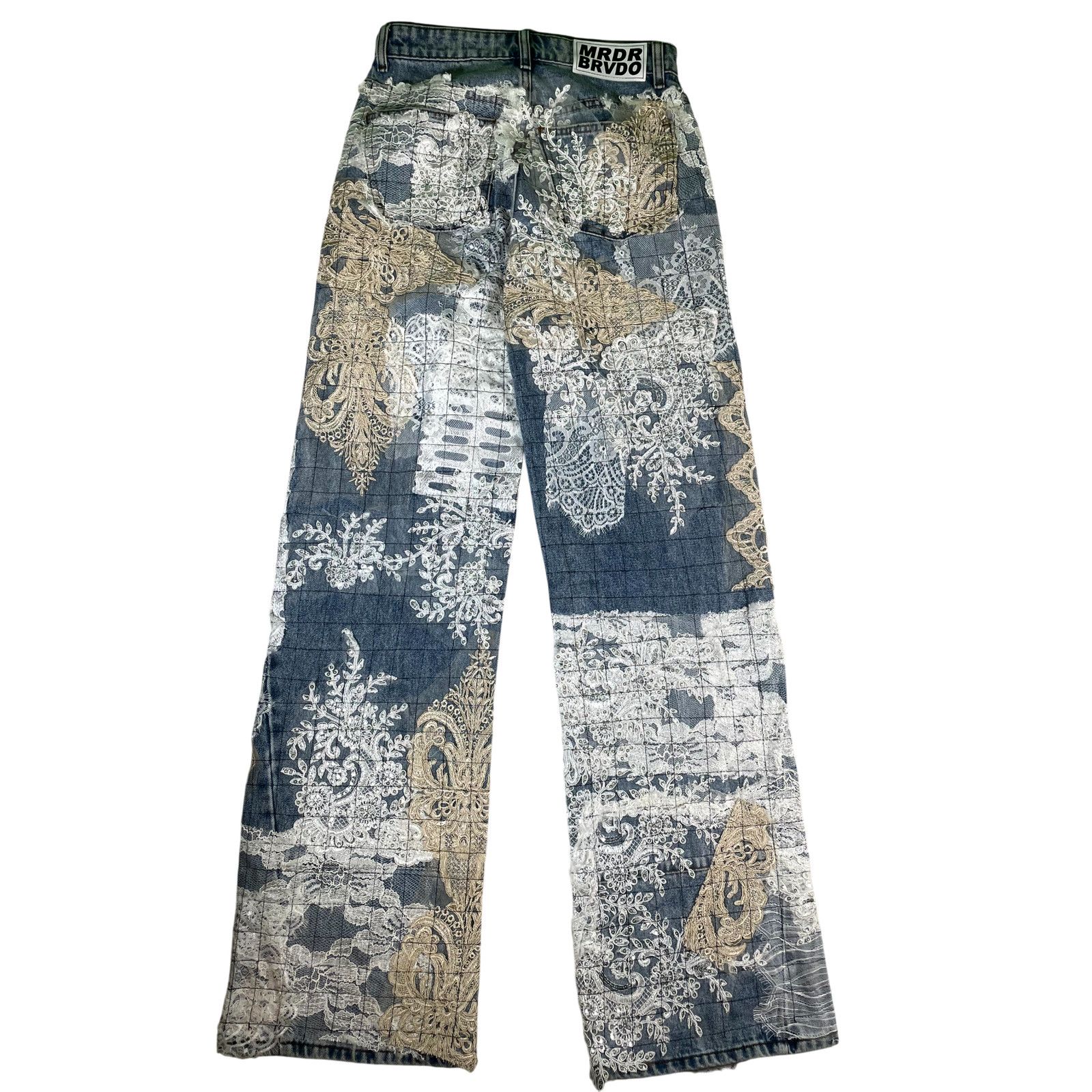 Who Decides War Who Decides War Wedding Lace Grid Blue Jeans Size US 26 / EU 42 - 2 Thumbnail