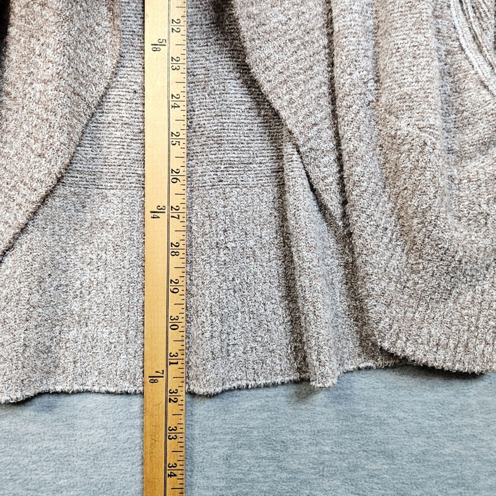 Vintage BAREFOOT DREAMS Cardigan XS Women Open Front Knit Nylon Rayon Beige Cocoa Pearl Heather Casual Travel Modern Size XS / US 0-2 / IT 36-38 - 3 Thumbnail