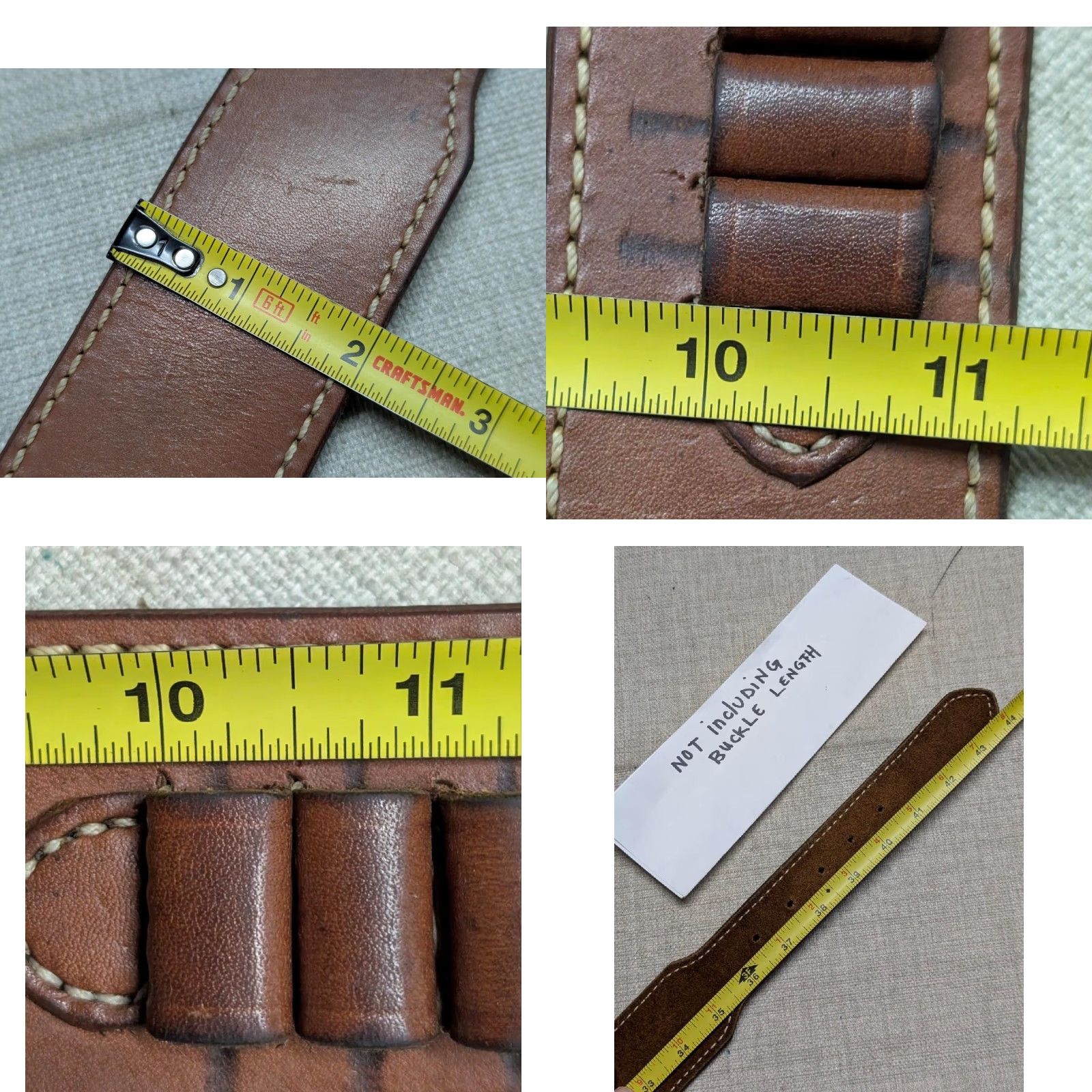 Vintage VINTAGE western belt Holster belt Leather Cowhide Full Grain Leather Ranger belt Cartridge belt 2" 38 waist Brown Men Cowboy Belt Mens Size 38 - 8 Thumbnail
