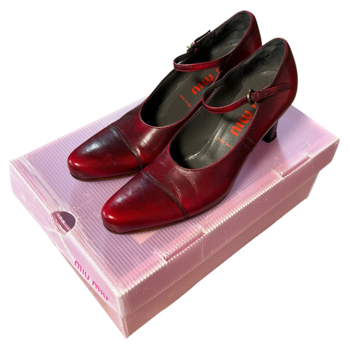 miumiu archive 90s square toe loafers