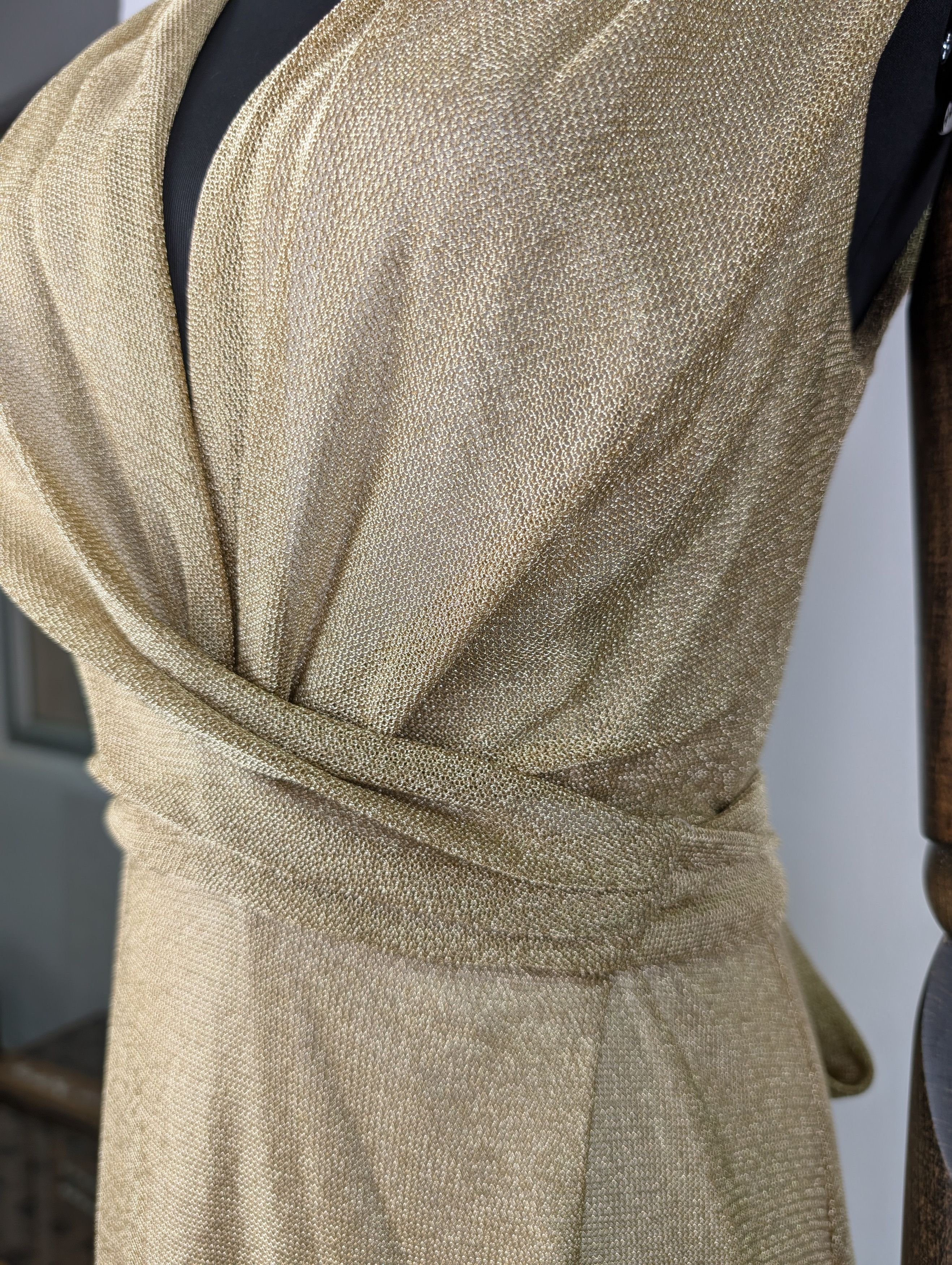 Diane von Furstenberg Diane Von Furstenberg Gold Glittering Maxi Dress Size XS / US 0-2 / IT 36-38 - 3 Thumbnail