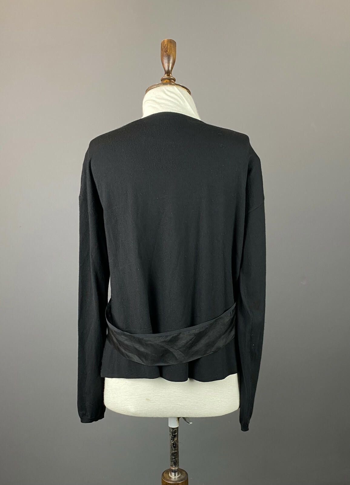 Designer Dorothee Schumacher Black Wool Belted Sweater Size 4 Size S / US 4 / IT 40 - 5 Thumbnail