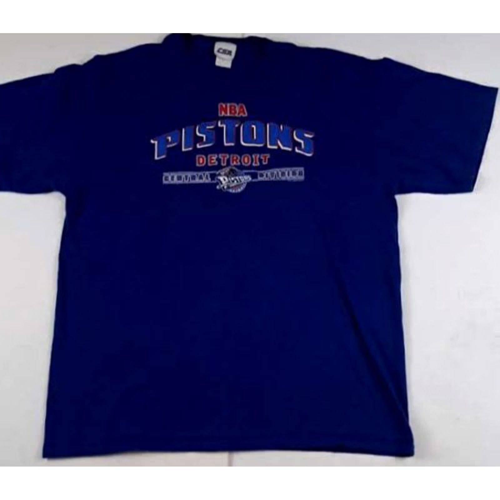 NBA VINTAGE Nike NBA Detroit Pistons Basketball Central Division X-Large T-Shirt Blue Mens Size US XL / EU 56 / 4 - 2 Thumbnail