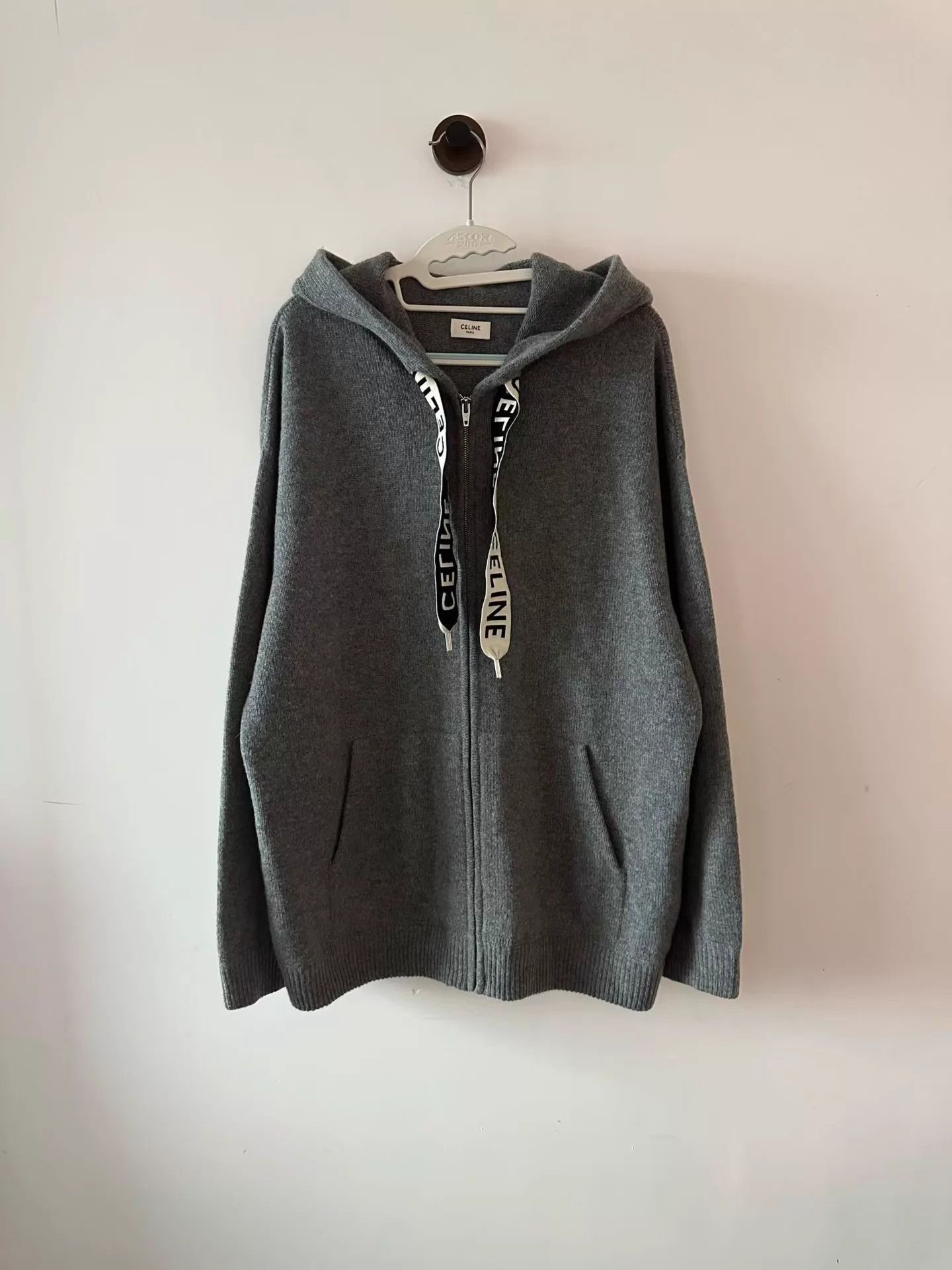 Celine CELINE Cashmere Drawstring Zip Hoodie XS NWT Size XS / US 0-2 / IT 36-38 - 1 Thumbnail