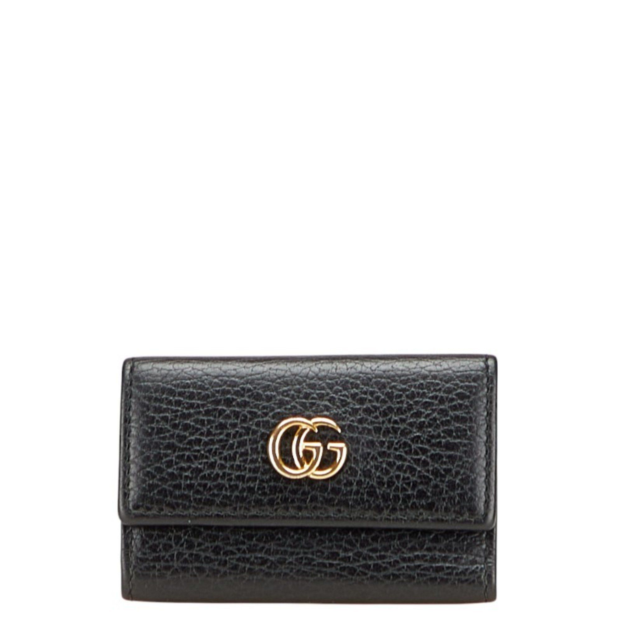 Gucci Gucci GG Marmont 6-ring key case 456118 Black Leather Women's GUCCI Size ONE SIZE - 1 Thumbnail
