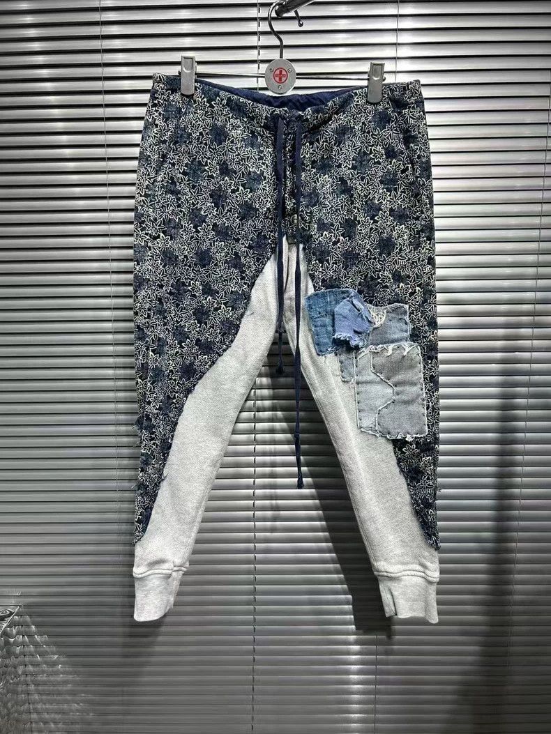 Greg Lauren Greg Lauren size 2 Gray corset drawstring kangaroo pants 2 Size US 28 / EU 44 - 2 Thumbnail