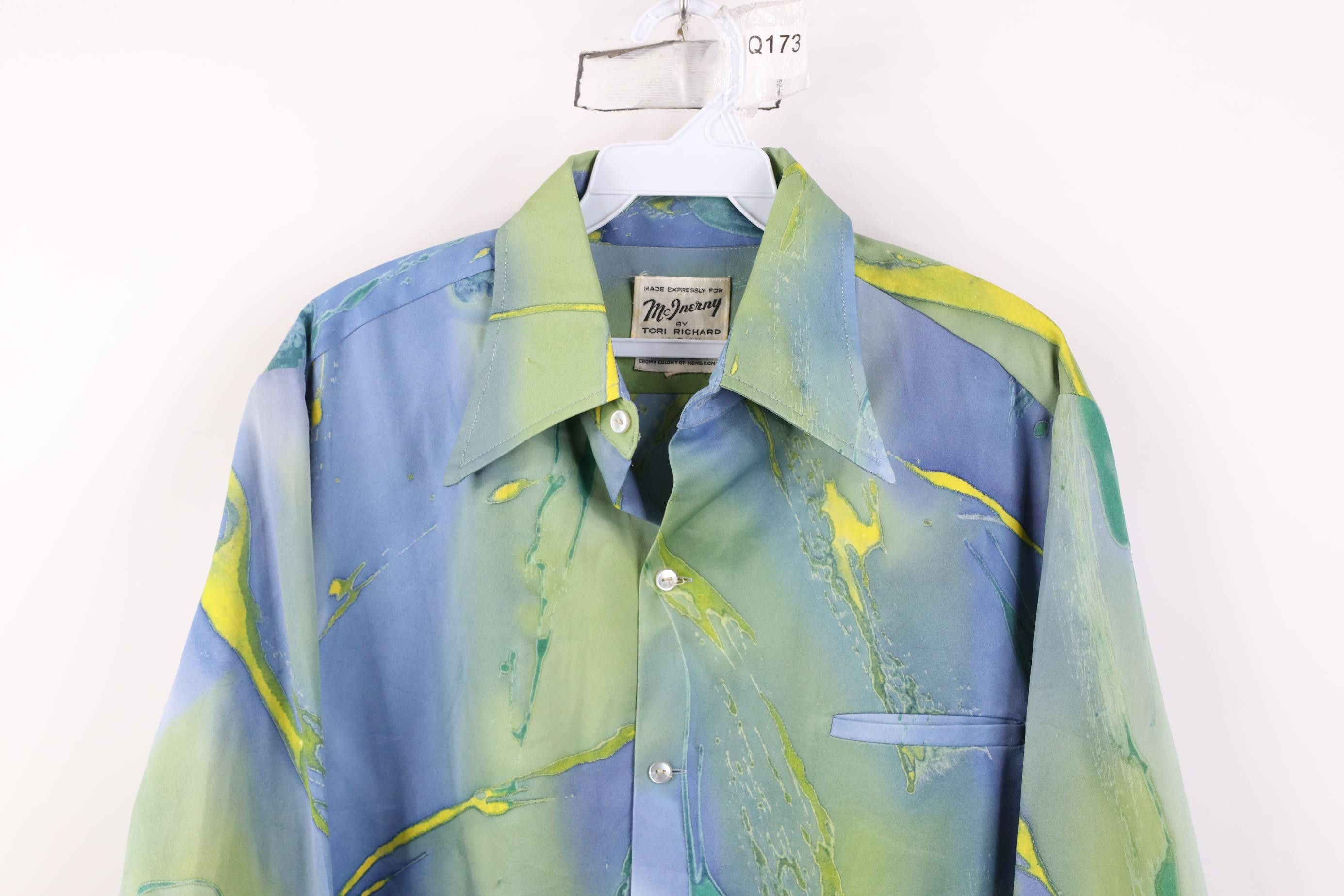 Vintage Vintage 70s Streetwear Dagger Collar Knit Button Shirt Size US L / EU 52-54 / 3 - 2 Thumbnail