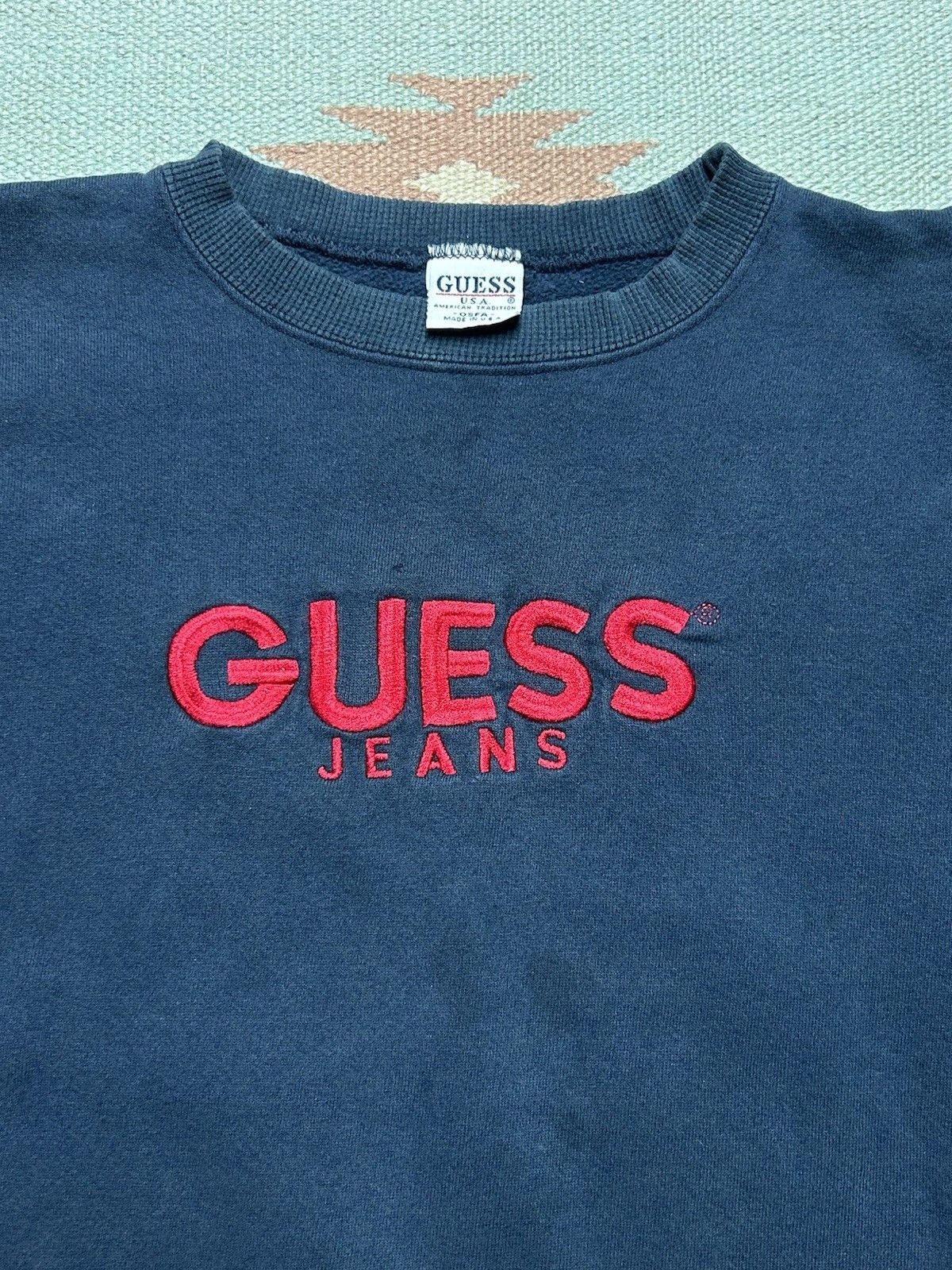 Vintage VTG 90s sweatshirt guess jeans embroidered heavy cotton L Size US L / EU 52-54 / 3 - 2 Thumbnail