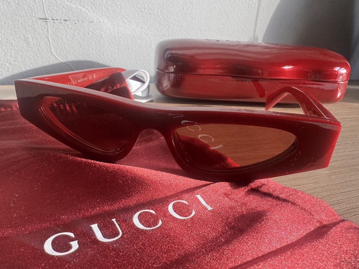 Gucci Burgundy Cat Eye Sunglasses Size ONE SIZE - 9 Thumbnail