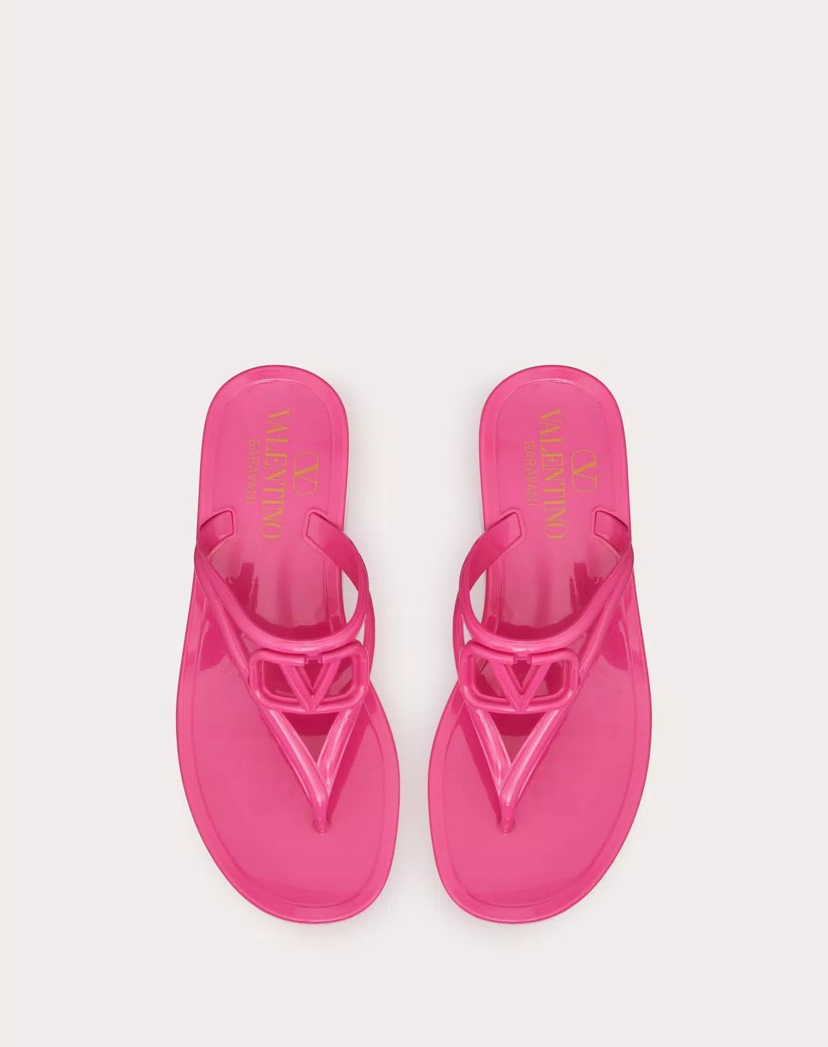 Valentino o1s1wg110625 Vlogo Signature Rubber Thong Sandal in Pink Size US 12 / IT 42 - 4 Thumbnail