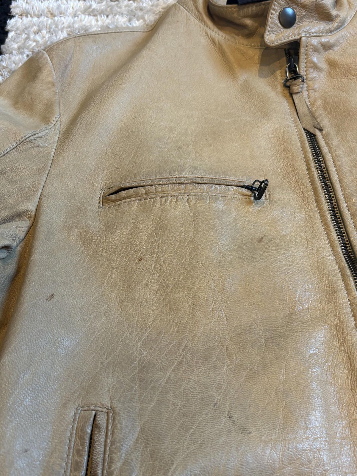 Vintage Dolce & Gabbana - Vintage Tan Leather Jacket Size US M / EU 48-50 / 2 - 6 Thumbnail