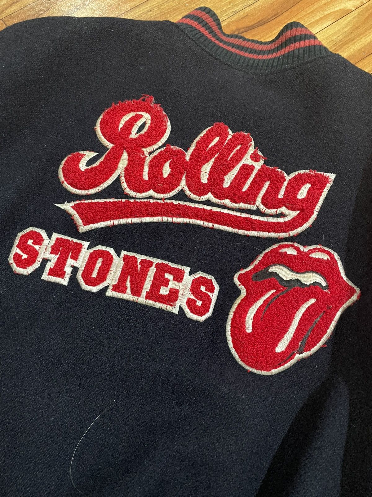 Band Tees × Vintage Vintage Varsity Leather Rollingstones By Brockum Size US L / EU 52-54 / 3 - 7 Thumbnail