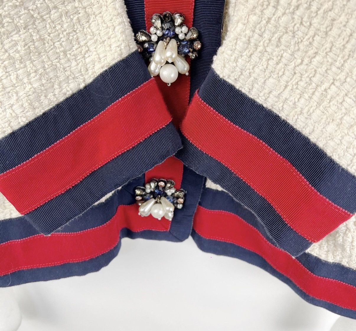 Gucci Gucci/Red and Blue Striped Pearl Button Cardigan K12 Size XS / US 0-2 / IT 36-38 - 5 Thumbnail