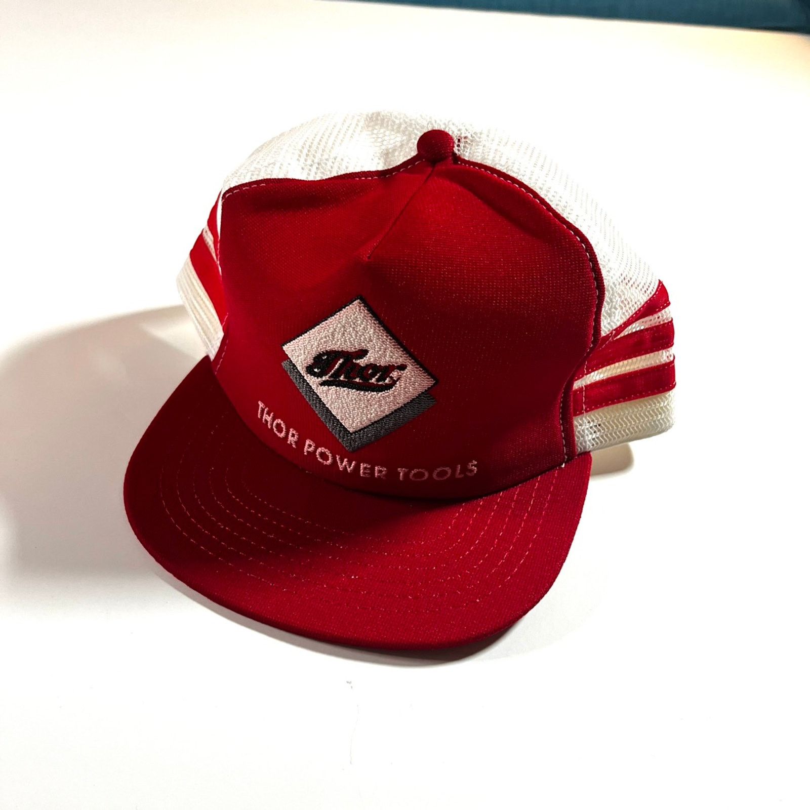 Vintage Vintage 1990’s Made in USA Thor Tools 3 Stripe Trucker Hat Size ONE SIZE - 2 Thumbnail