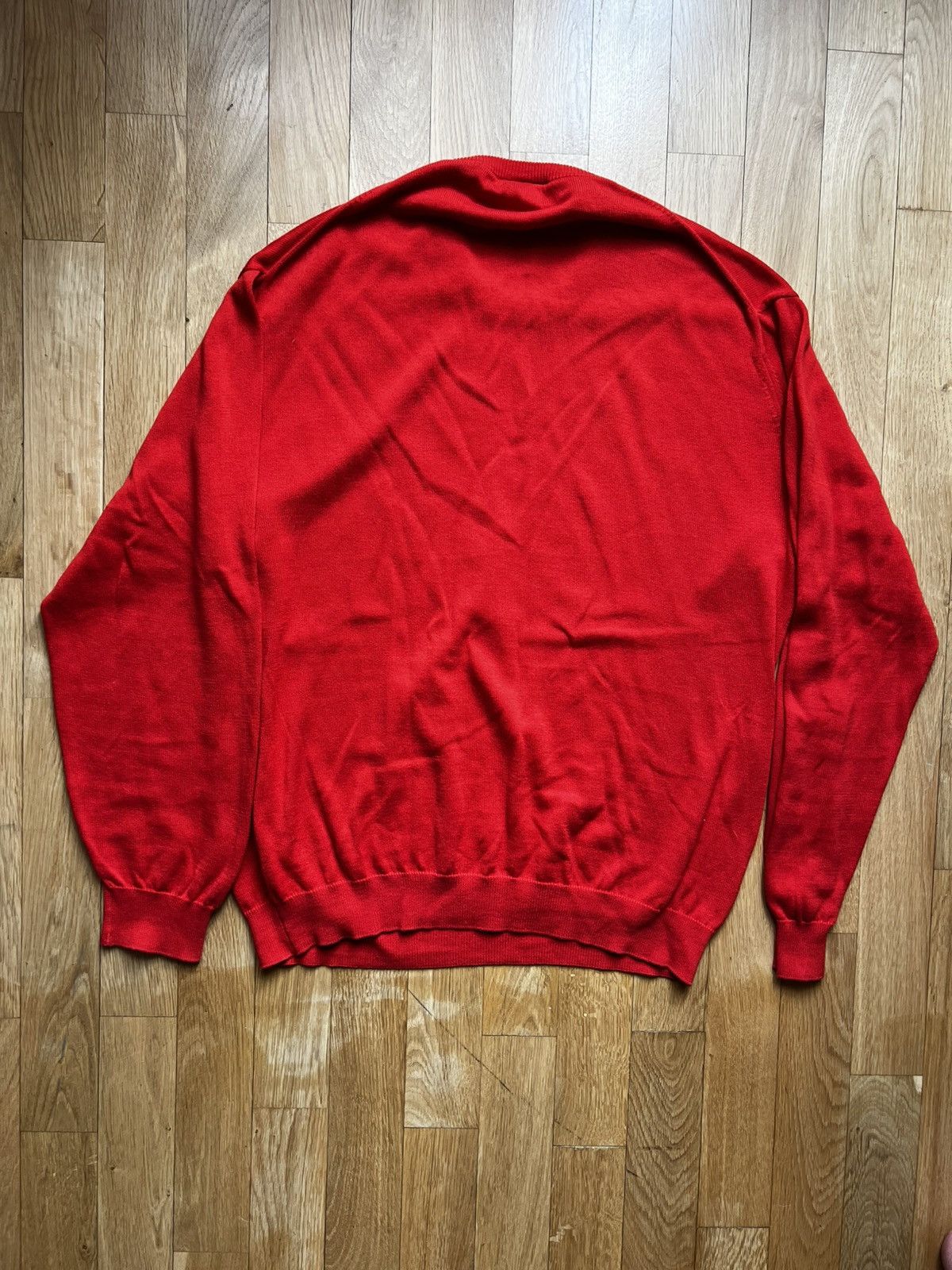Lacoste × Vintage 1990's Vintage Lacoste Sweater Sweatshirt Red Size US L / EU 52-54 / 3 - 3 Thumbnail