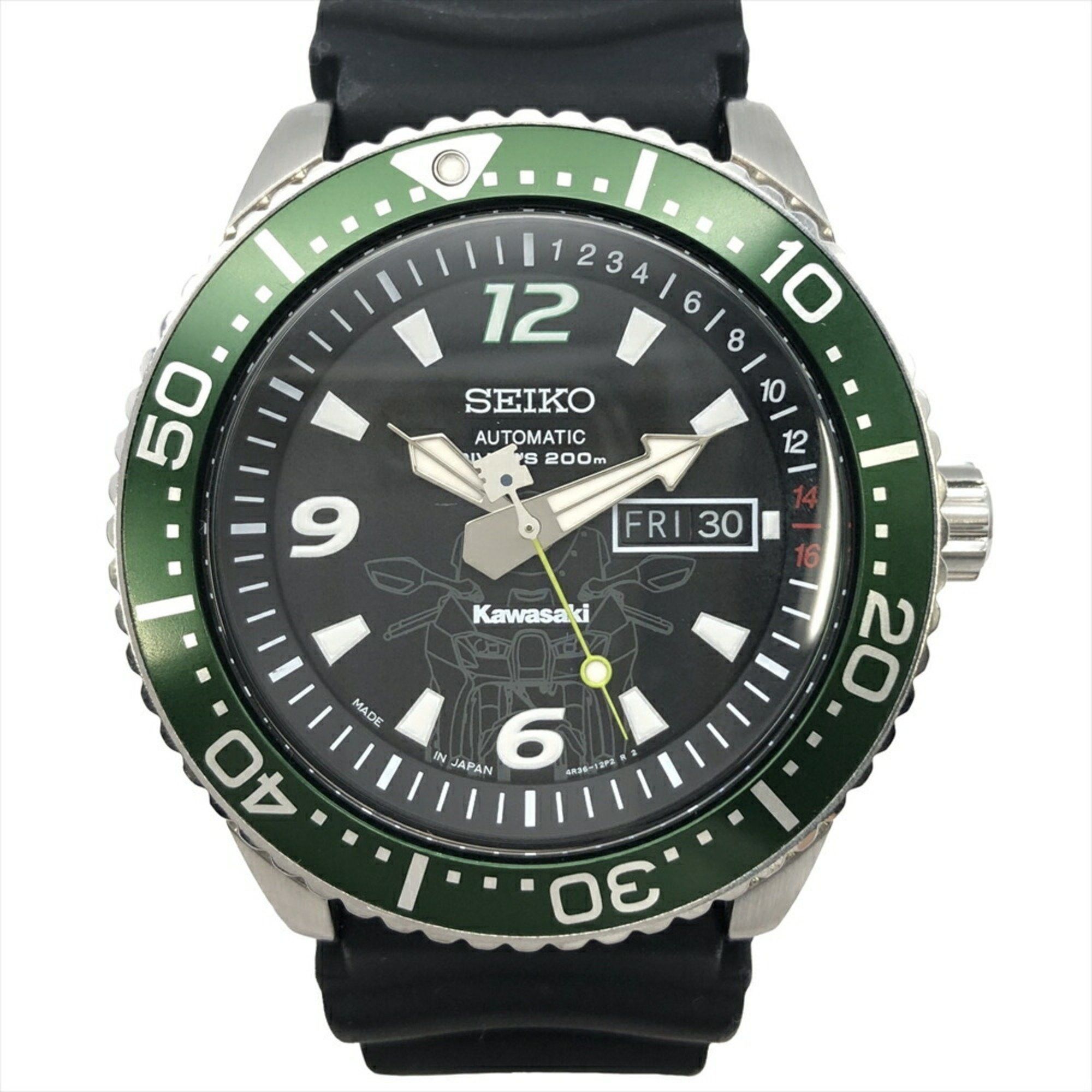 Seiko Seiko × Kawasaki Ninja ZX-10R Automatic Watch Black Dial 998 Limited Edition Green Men's Size ONE SIZE - 1 Thumbnail