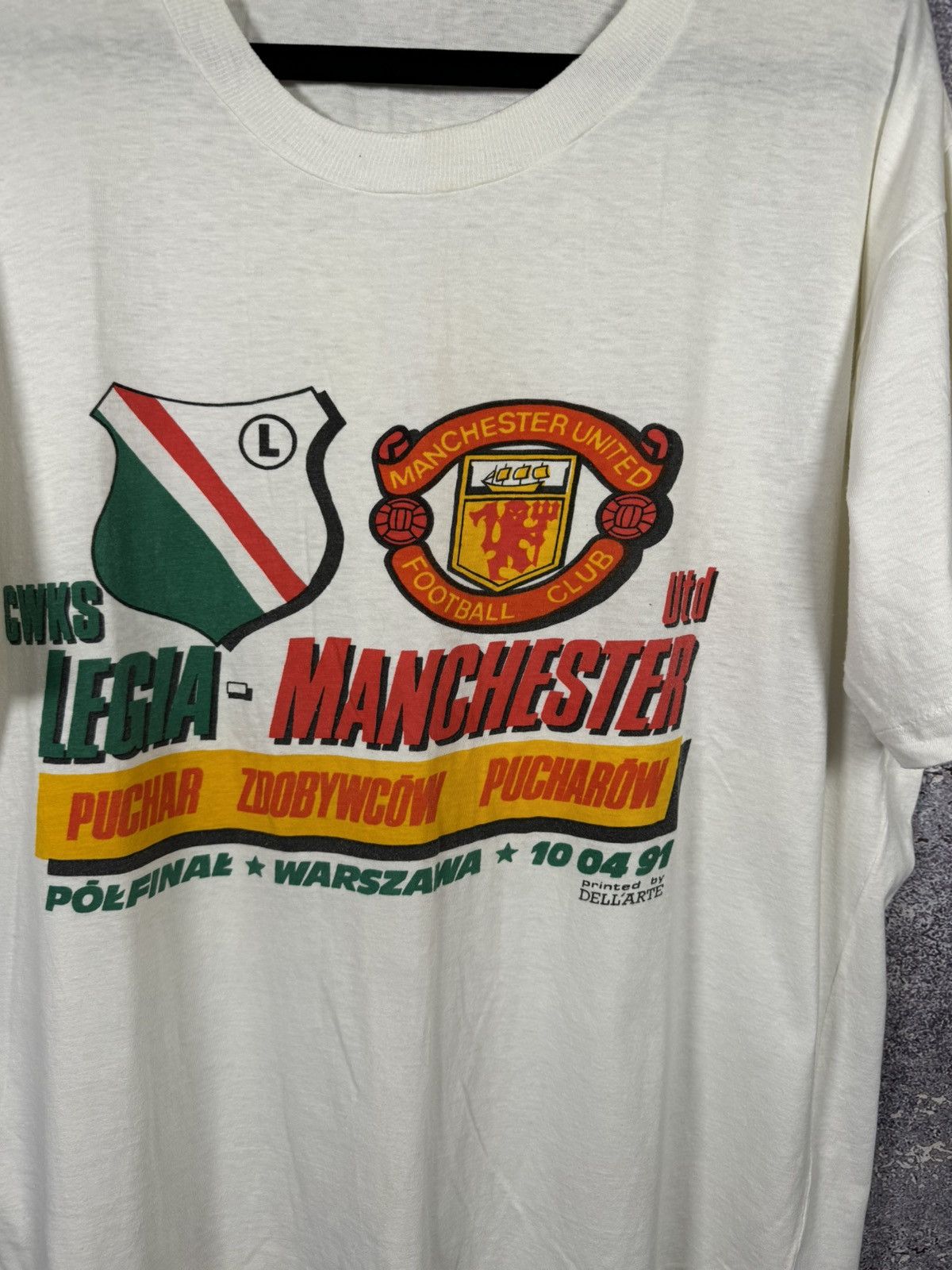 Vintage Manchester United vs Legia 1991 Match Merch T Shirt XLarge Size US XL / EU 56 / 4 - 5 Thumbnail