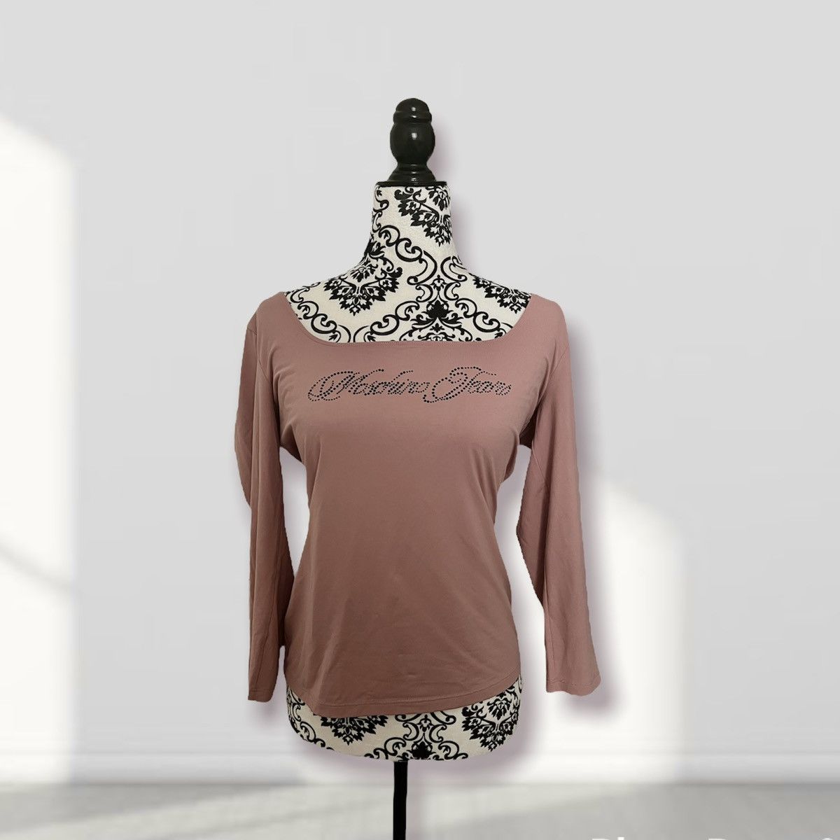 Moschino MOSCHINO JEANS y2k rhinestone bling square-neck long sleeve Size XL / US 12-14 / IT 48-50 - 1 Thumbnail