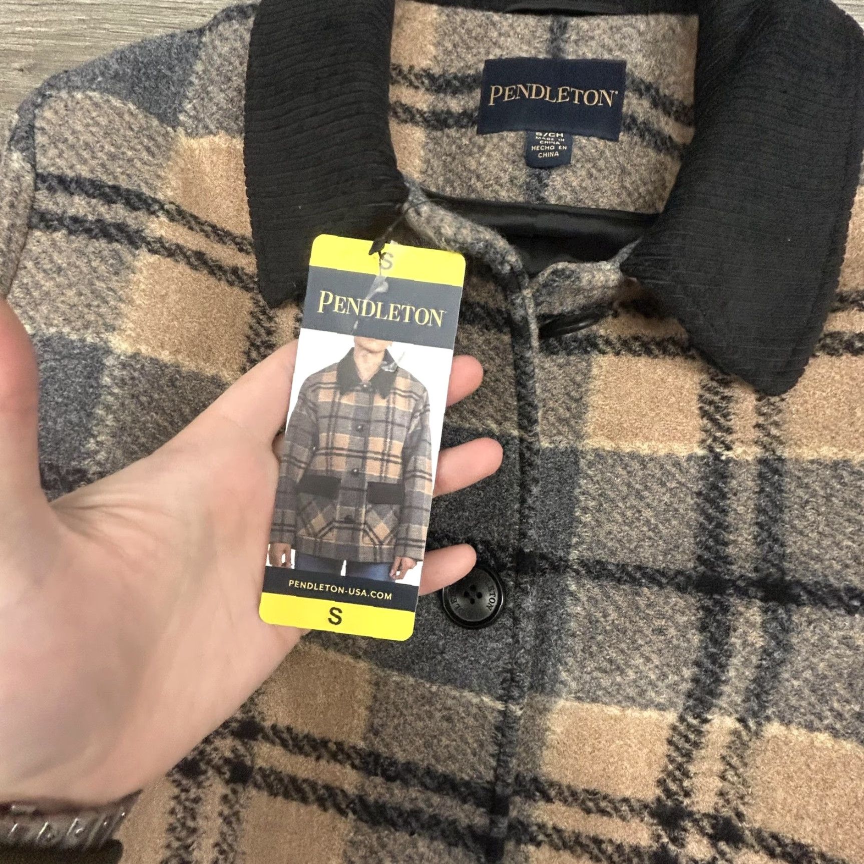 Pendleton VINTAGE Pendleton Jacket Womens Small Beige Plaid Wool Blend Bomber Lined NWT Size S / US 4 / IT 40 - 6 Thumbnail