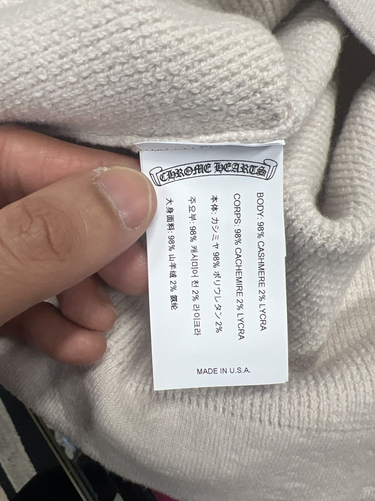 Chrome Hearts BRAND NEW CHROME HEARTS CASHMERE LONGSLEEVE Size US XL / EU 56 / 4 - 6 Thumbnail