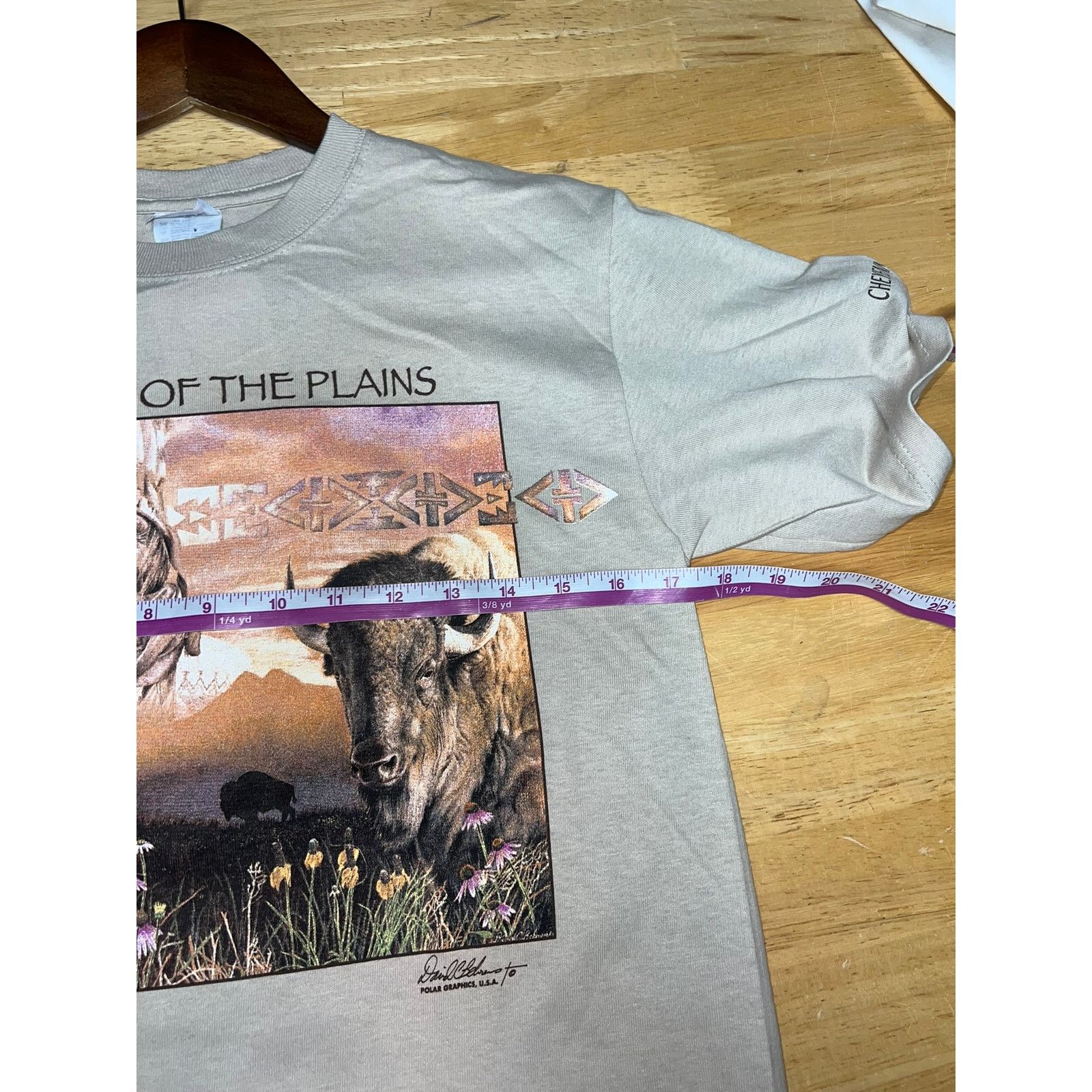 Anvil Vintage Native American Shirt Keeper Of The Plains Brown Tee Size US S / EU 44-46 / 1 - 11 Thumbnail