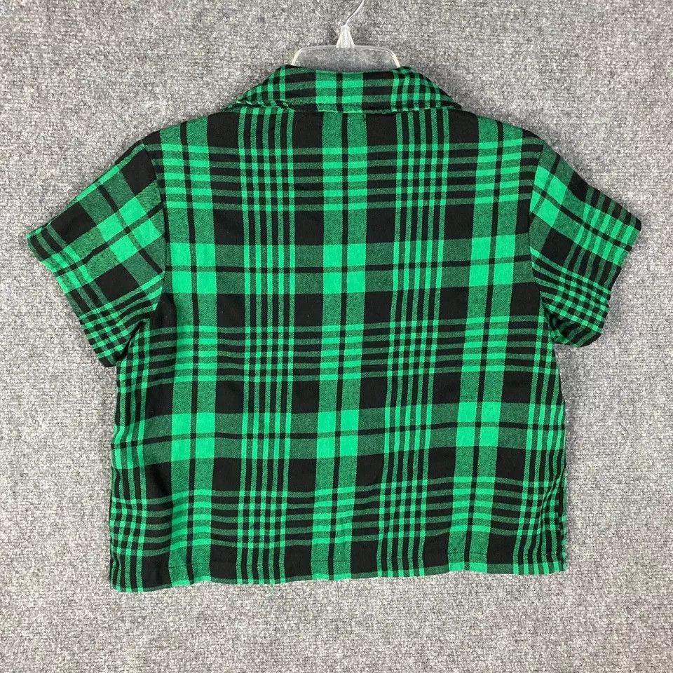 Boohoo Boohoo Pajama Top Women's Size 8 Plaid Green Short Sleeve Size M / US 6-8 / IT 42-44 - 7 Thumbnail