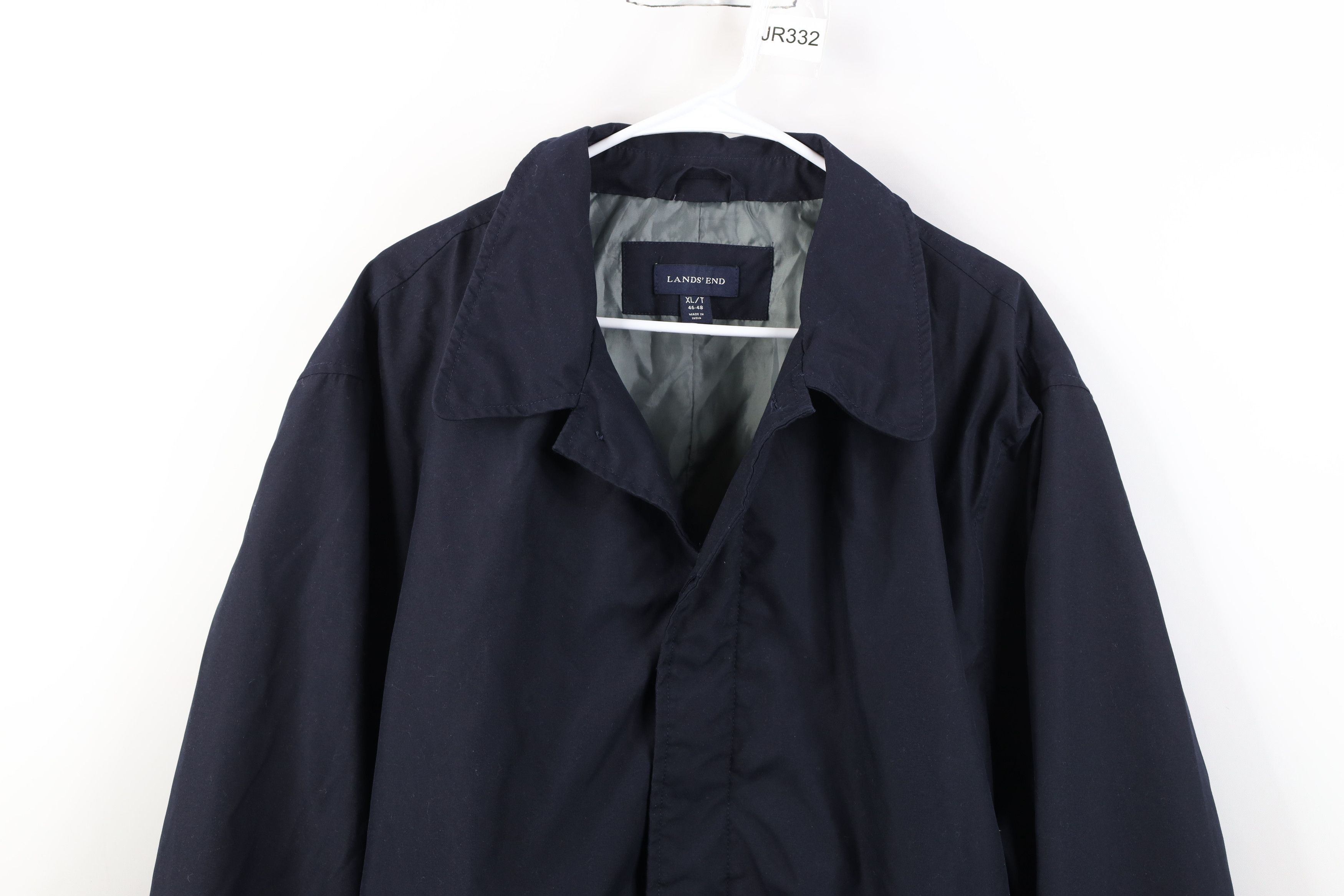 Lands' End Vintage 90s Y2K Lands End Trench Coat Rain Jacket Navy Blue Size US XL / EU 56 / 4 - 2 Thumbnail
