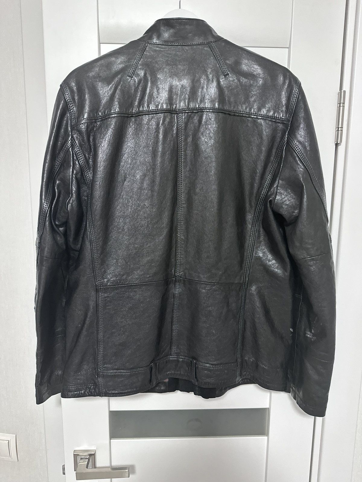 Hugo × Hugo Boss × Vintage Hugo Boss Leather Jacket Parka Bomber Men’s Vintage Rare Size US L / EU 52-54 / 3 - 3 Thumbnail