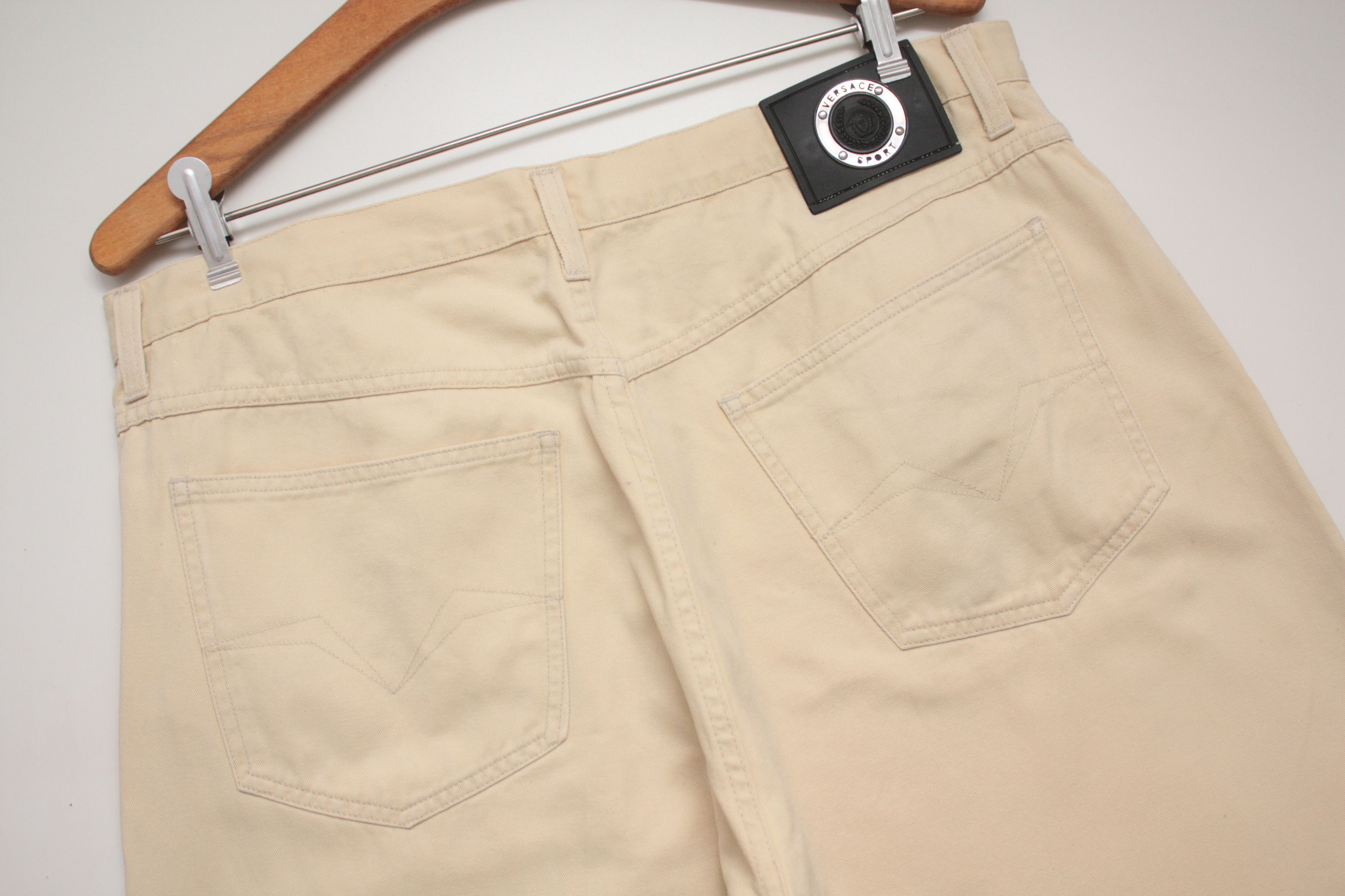 Versace Versace Sport Vintage Beige Denim Pants Men's Made In Italy Size US 34 / EU 50 - 1 Thumbnail