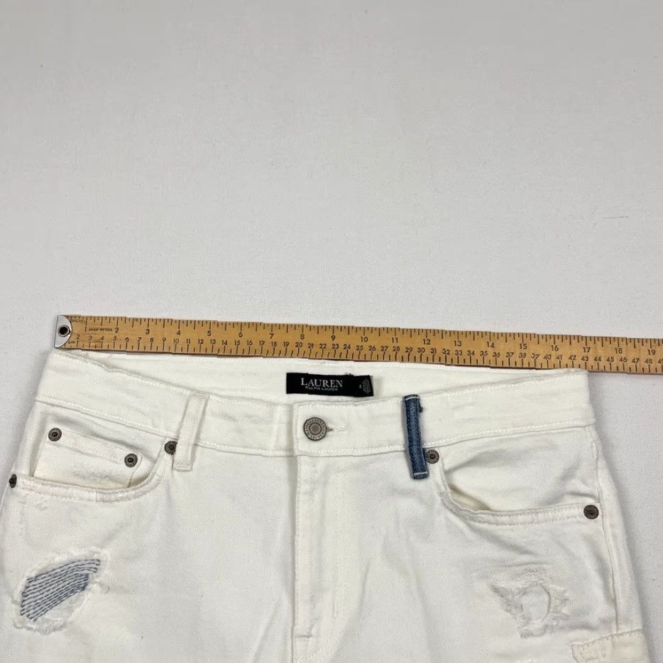 Ralph Lauren Lauren Ralph Lauren Jeans Womens Size 10 W33 L26 White Distressed Straight Ankle Pants Size 32" / US 10 / IT 46 - 6 Thumbnail