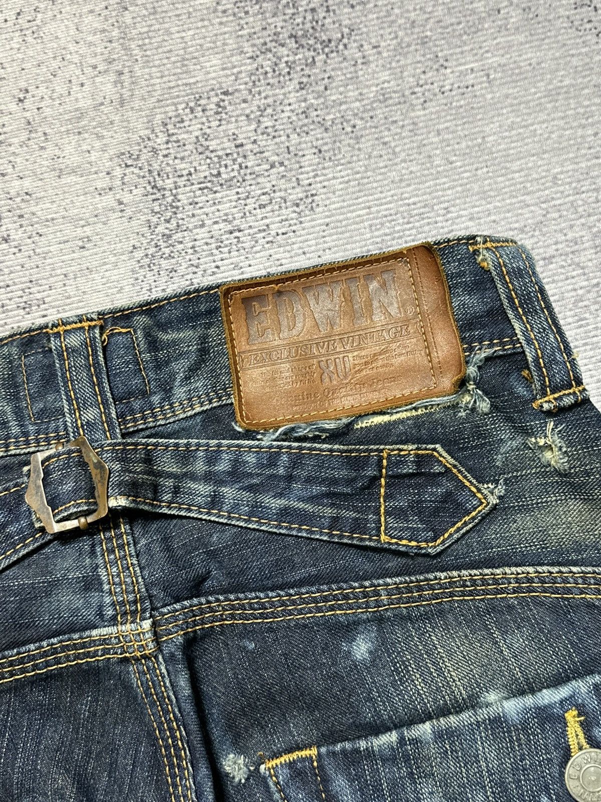 Japanese Brand 2000s Flare Edwin 411XVS Distressed Denim Y2k Size US 26 / EU 42 - 18 Thumbnail