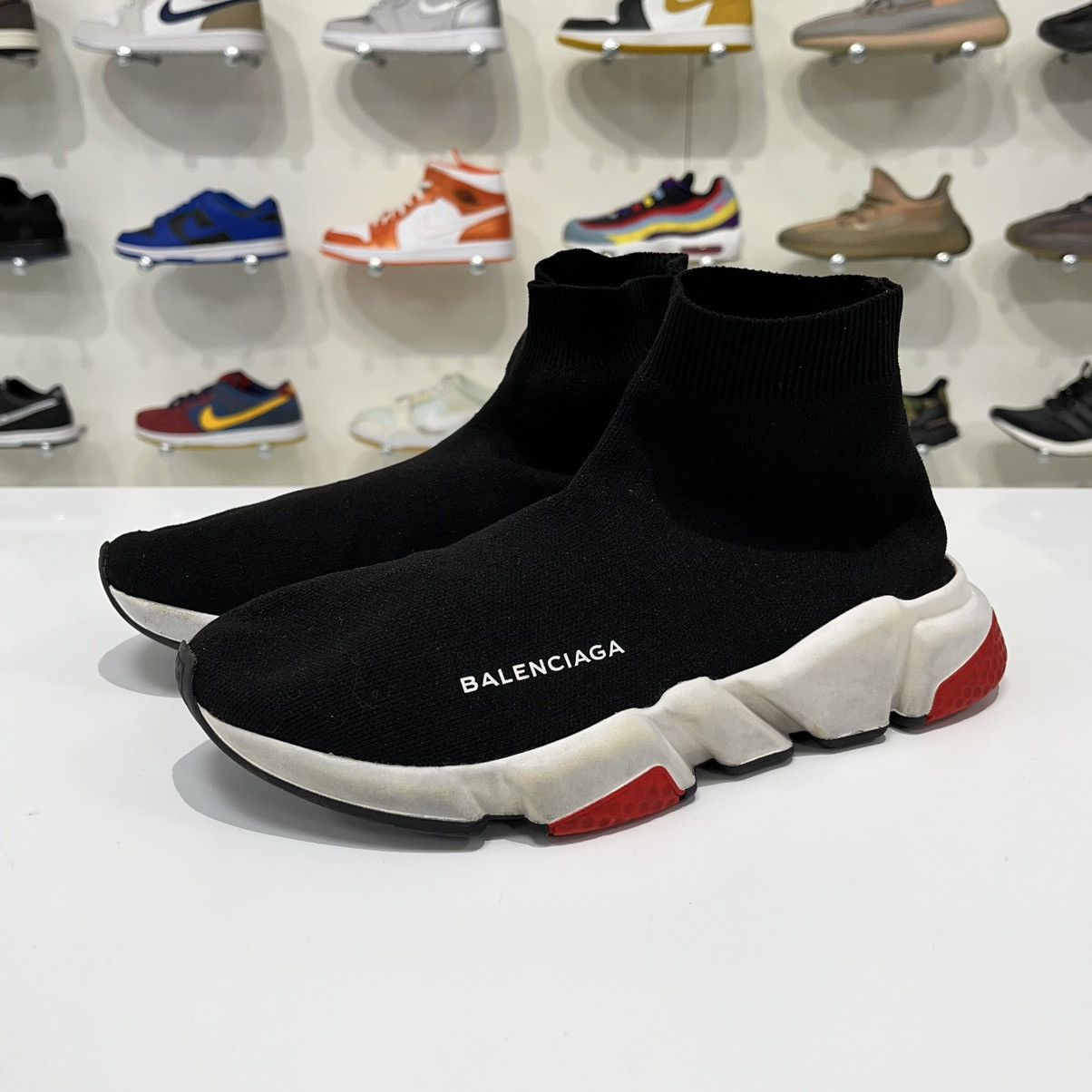 Balenciaga Balenciaga speed Trainer Black White Red Size US 6 / EU 39 - 1 Thumbnail