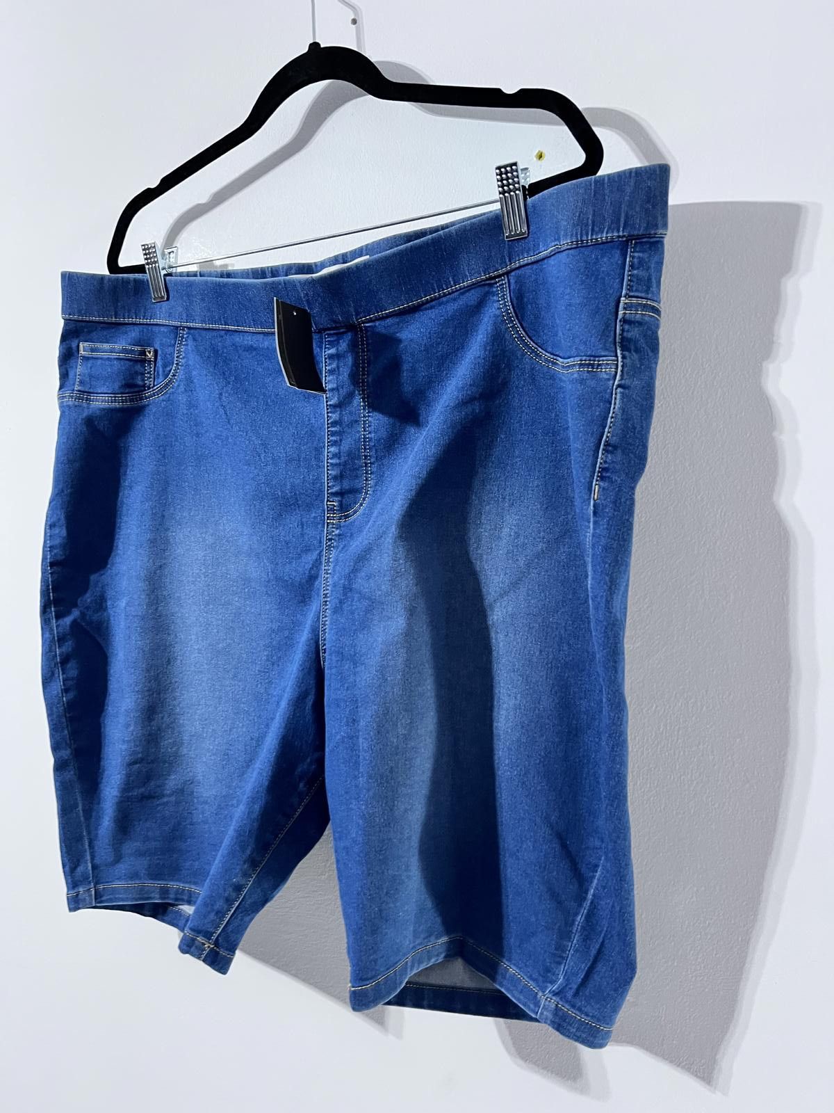 Other Simply Be Denim Blue Stretch Shorts – UK 24 Size 42" / US 20 - 3 Thumbnail