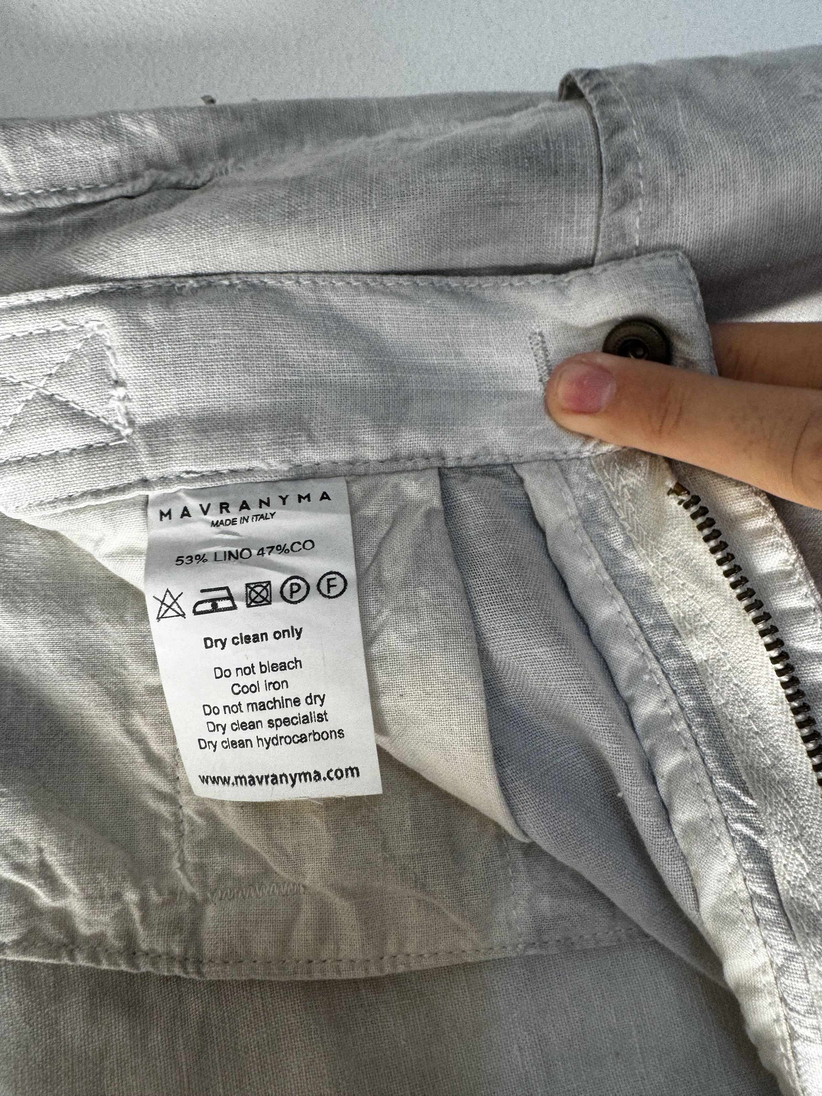 Mavranyma Bermuda grey hand dyed linen - UNIQUE PIECE Size US 32 / EU 48 - 6 Thumbnail
