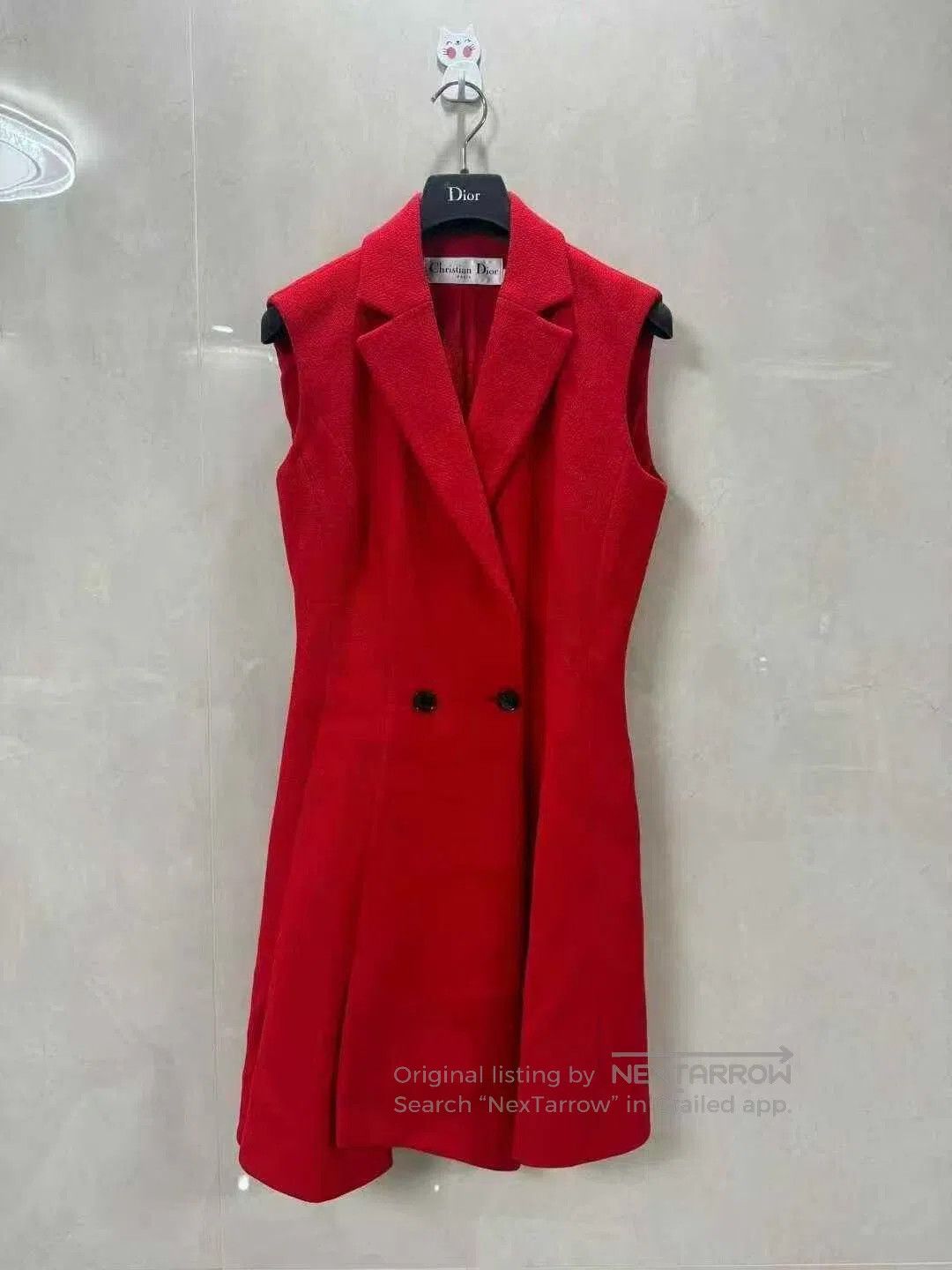 Dior Dior Red Wool Sleeveless Coat. Size S / US 4 / IT 40 - 1 Thumbnail