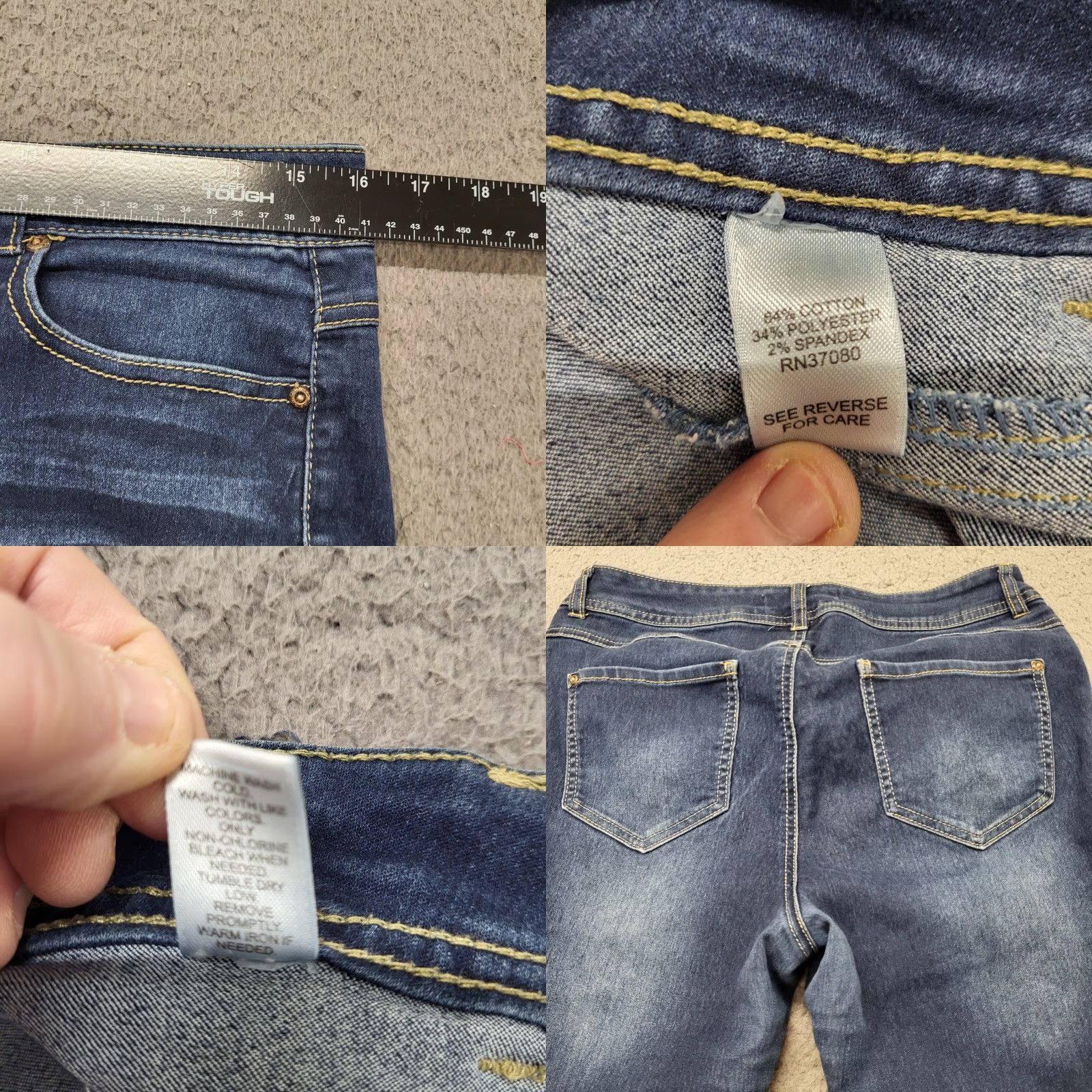 Vintage Cato EST 1946 Capri Womens 8P Jeans Petites Mid Rise Slim Stretch Blue 31x22 Womens Size 30" / US 8 / IT 44 - 8 Thumbnail