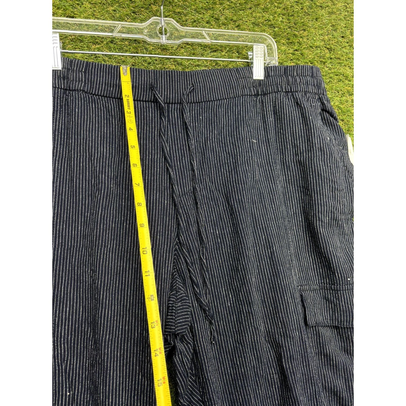 Old Navy Old Navy Cargo Pants Mens XL Blue Striped Elastic Waist Drawstring Casual Pants Size US 36 / EU 52 - 4 Thumbnail