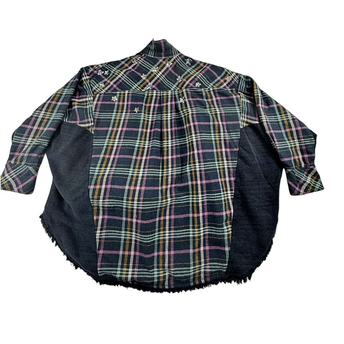 Free People Free People Gray Plaid Embellished wSequin Stars Shirts Sz S Size S / US 4 / IT 40 - 3 Thumbnail
